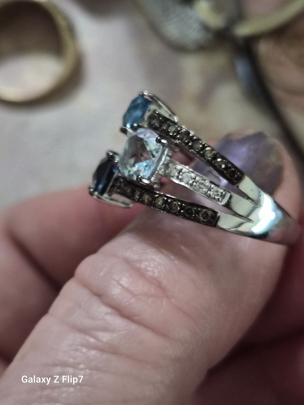 Triple Stone LeVian Multi-Band Ring - Picture 3 of 5